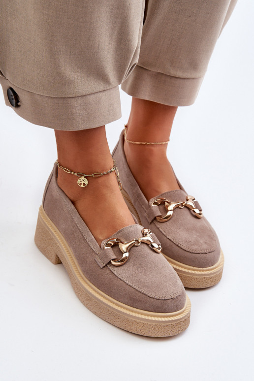 Zazoo 3429 Seemisnahast mokassiinid Pealiste omad kaunistustega Cappuccino Zazoo 3429 Seemisnahast mokassiinid Pealiste omad kaunistustega Cappuccino