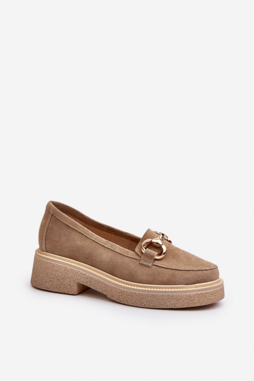 Zazoo 3429 Seemisnahast mokassiinid Pealiste omad kaunistustega beeži värvi Zazoo 3429 Seemisnahast mokassiinid Pealiste omad kaunistustega beeži värvi