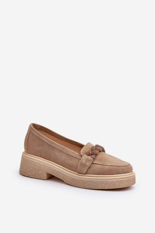 Zazoo 3429/IN Elegantne mokassinid kaunistustega beeži värvi Zazoo 3429/IN Elegantne mokassinid kaunistustega beeži värvi