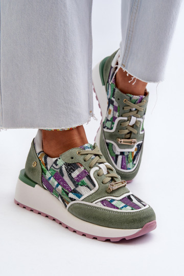 Pealhk Sneakers tüüpi jalanõud Pealiste omad platvormiga Sellel onciejka 06390-09 Seledynosissee