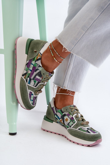 Pealhk Sneakers tüüpi jalanõud Pealiste omad platvormiga Sellel onciejka 06390-09 Seledynosissee 2