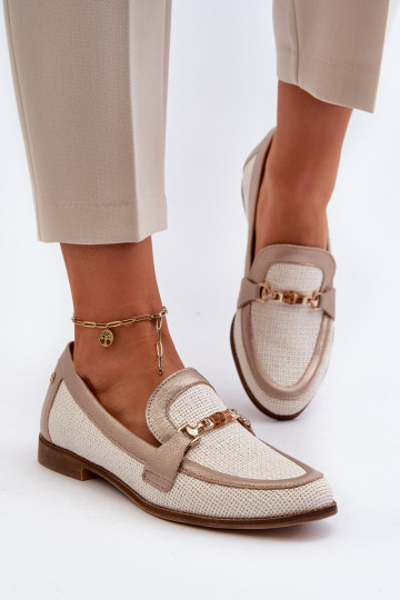 Pealhk Mokassiinid kaunistustega Kuldset värvi Sellel onciejka 06442-25 Kuldset värvi