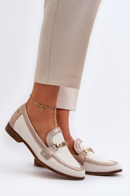 Pealhk Mokassiinid kaunistustega Kuldset värvi Sellel onciejka 06442-25 Kuldset värvi Pealhk Mokassiinid kaunistustega Kuldset värvi Sellel onciejka 06442-25 Kuldset värvi