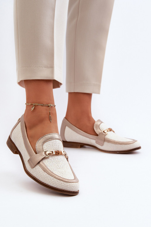 Pealhk Mokassiinid kaunistustega Kuldset värvi Sellel onciejka 06442-25 Kuldset värvi Pealhk Mokassiinid kaunistustega Kuldset värvi Sellel onciejka 06442-25 Kuldset värvi