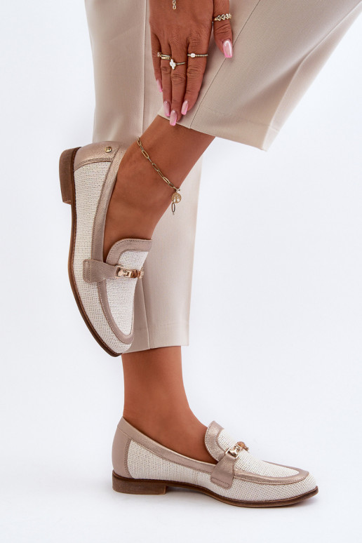 Pealhk Mokassiinid kaunistustega Kuldset värvi Sellel onciejka 06442-25 Kuldset värvi Pealhk Mokassiinid kaunistustega Kuldset värvi Sellel onciejka 06442-25 Kuldset värvi