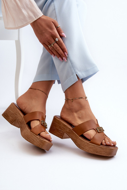 Zazoo 40412 Pealhk Elegantsed naiste plätud Kuldse kaunistusega pruunid värvi Zazoo 40412 Pealhk Elegantsed naiste plätud Kuldse kaunistusega pruunid värvi