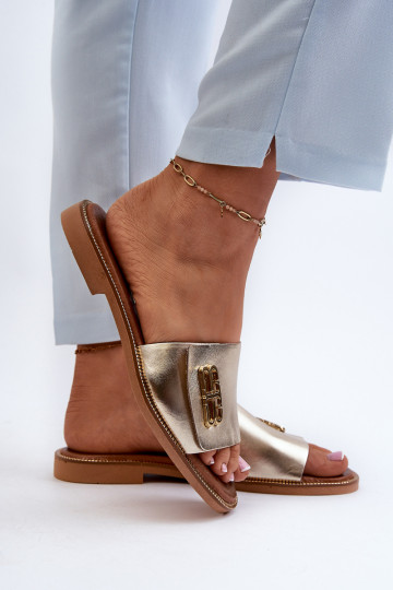 Zazoo 40384 Elegantsed Plätud naturaalsest nahast Pealiste omad Kuldset värvi 2