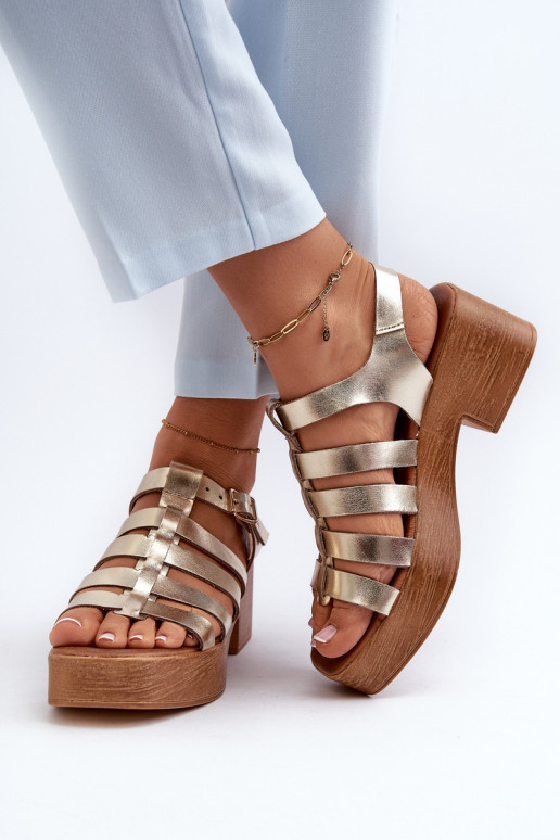 Zazoo 40410 Pealistesandaalid Pealiste omad Kuldset värvi