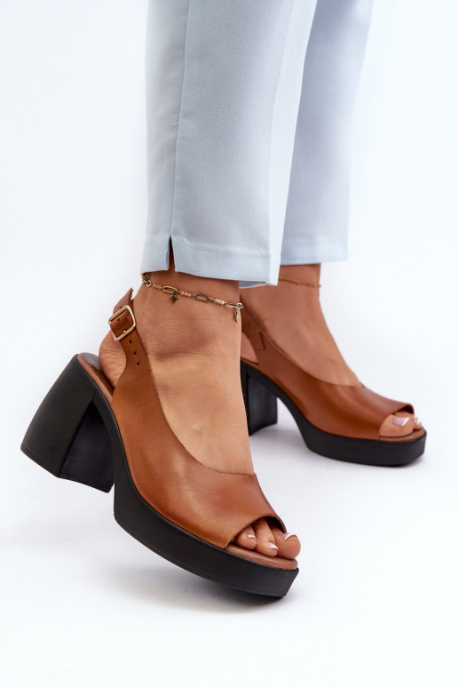 Zazoo 40376 Pealistesandaalid Sellel onssiivsetel kontsadel pruunid värvi Zazoo 40376 Pealistesandaalid Sellel onssiivsetel kontsadel pruunid värvi