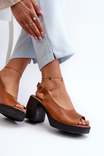 Zazoo 40376 Pealistesandaalid Sellel onssiivsetel kontsadel pruunid värvi 2