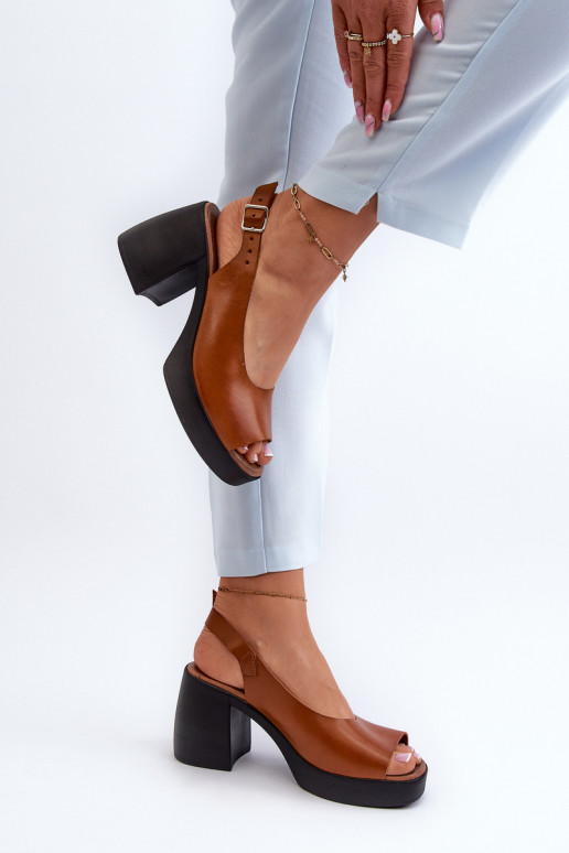 Zazoo 40376 Pealistesandaalid Sellel onssiivsetel kontsadel pruunid värvi Zazoo 40376 Pealistesandaalid Sellel onssiivsetel kontsadel pruunid värvi