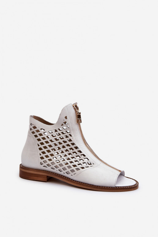 Zazoo 977/L Pealhk Ažuursed sandaalid Lossi juurde valget värvi Zazoo 977/L Pealhk Ažuursed sandaalid Lossi juurde valget värvi