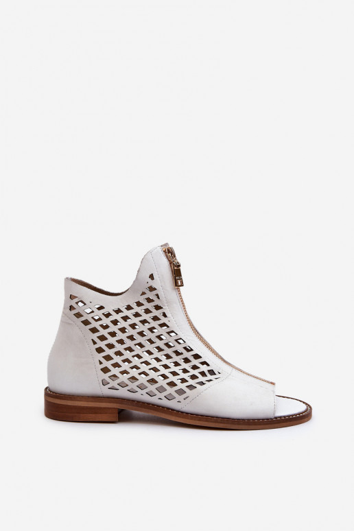 Zazoo 977/L Pealhk Ažuursed sandaalid Lossi juurde valget värvi Zazoo 977/L Pealhk Ažuursed sandaalid Lossi juurde valget värvi