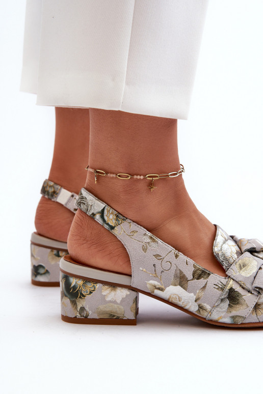 Pealiste omad Pealistesandaalid Sellel ondala kontsaga lilledega Sellel onciejka N6539-38 Rohelist värvi Pealiste omad Pealistesandaalid Sellel ondala kontsaga lilledega Sellel onciejka N6539-38 Rohelist värvi