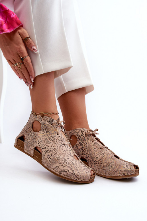 Mustriline Pealhk Pealiste poolsaapad Sellel onciejka 03426-02 beeži värvi