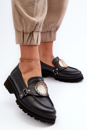 Zazoo 3485 naiste mokassiinid Kuldse kaunistusega Pealturaalsest nahast