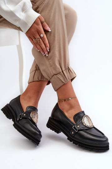 Zazoo 3485 naiste mokassiinid Kuldse kaunistusega Pealturaalsest nahast 2