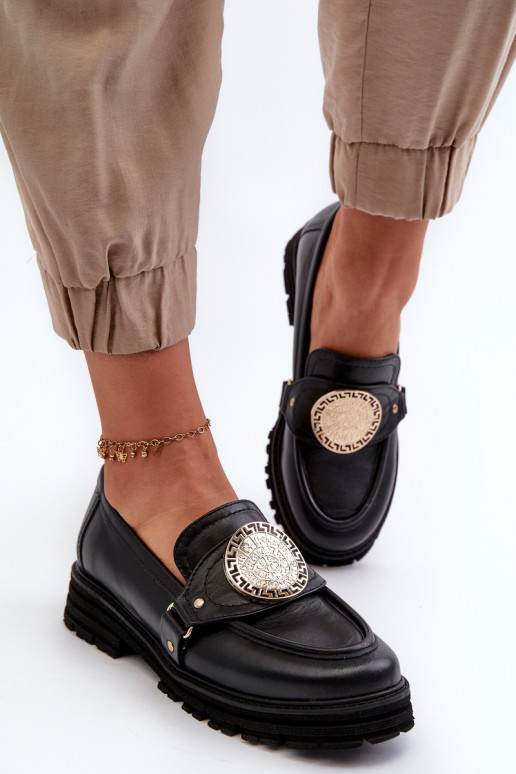 Zazoo 3485 naiste mokassiinid Kuldse kaunistusega Pealturaalsest nahast