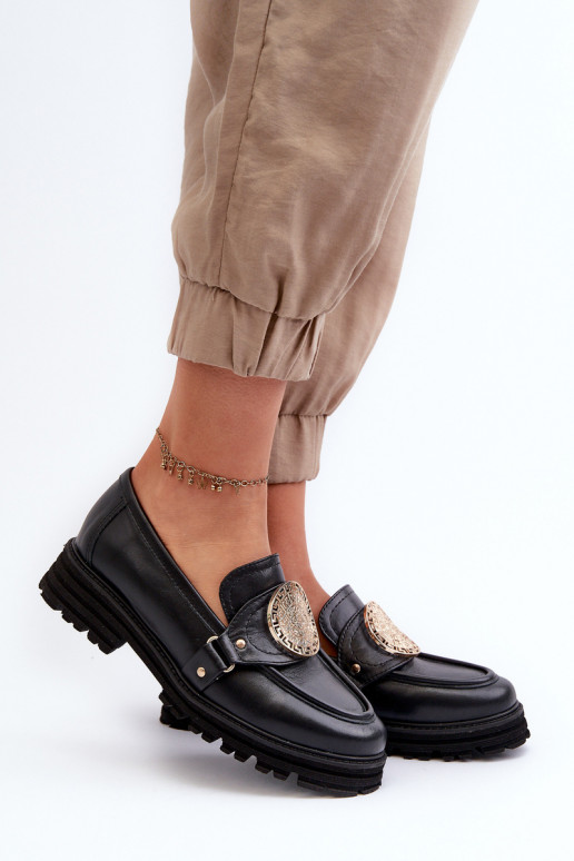 Zazoo 3485 naiste mokassiinid Kuldse kaunistusega Pealturaalsest nahast