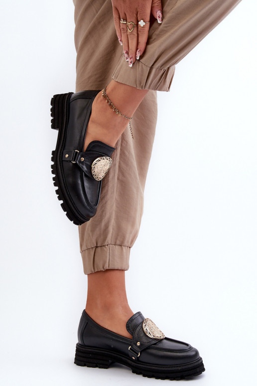 Zazoo 3485 naiste mokassiinid Kuldse kaunistusega Pealturaalsest nahast