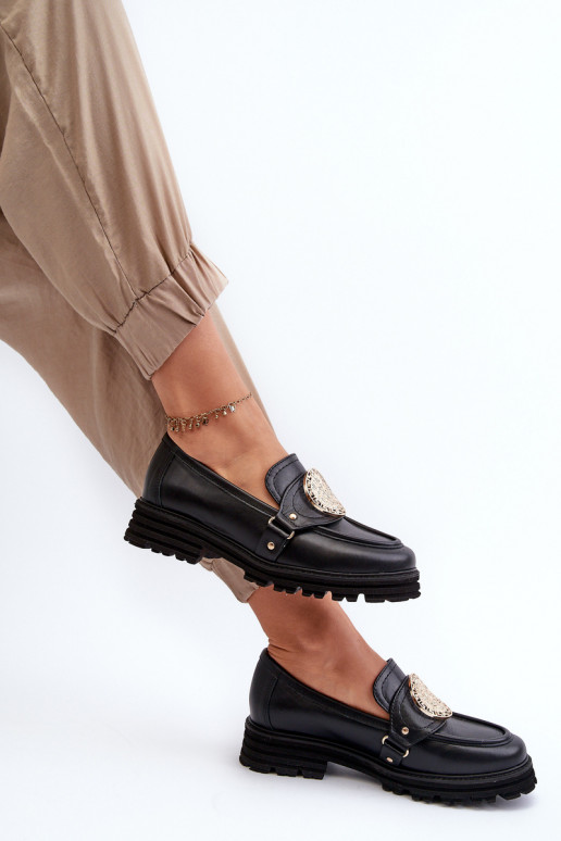 Zazoo 3485 naiste mokassiinid Kuldse kaunistusega Pealturaalsest nahast