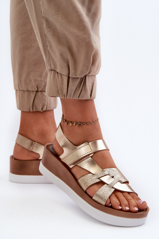 Zazoo 40397 Pealiste omad Pealistesandaalid platvormiga Kuldset värvi Zazoo 40397 Pealiste omad Pealistesandaalid platvormiga Kuldset värvi