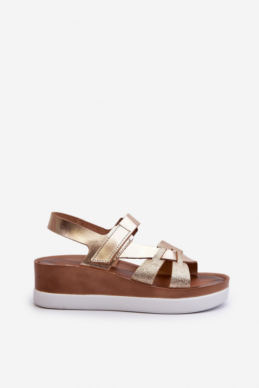 Zazoo 40397 Pealiste omad Pealistesandaalid platvormiga Kuldset värvi Zazoo 40397 Pealiste omad Pealistesandaalid platvormiga Kuldset värvi