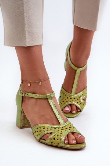 sandaalid Pealhk Pealiste omad kõrge jämeda kontsaga Sellel onciejka 06551-09 Laim