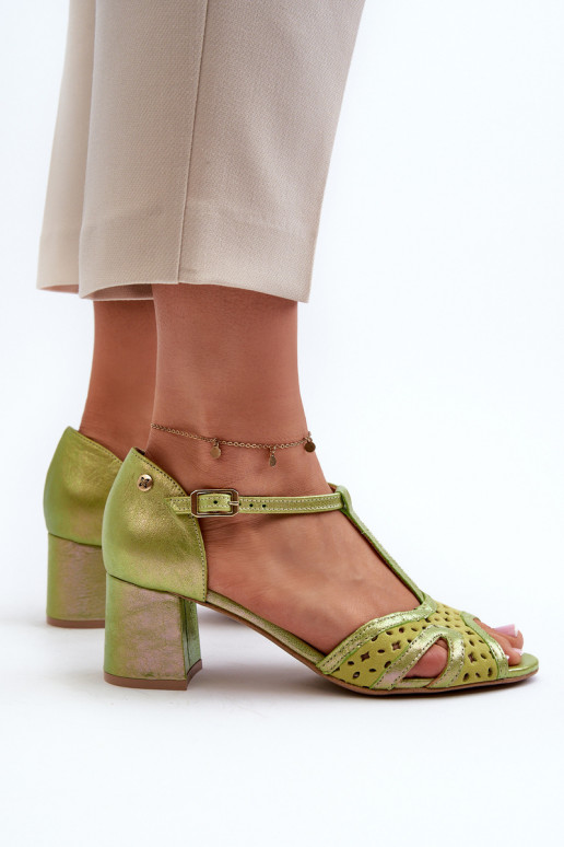 sandaalid Pealhk Pealiste omad kõrge jämeda kontsaga Sellel onciejka 06551-09 Laim