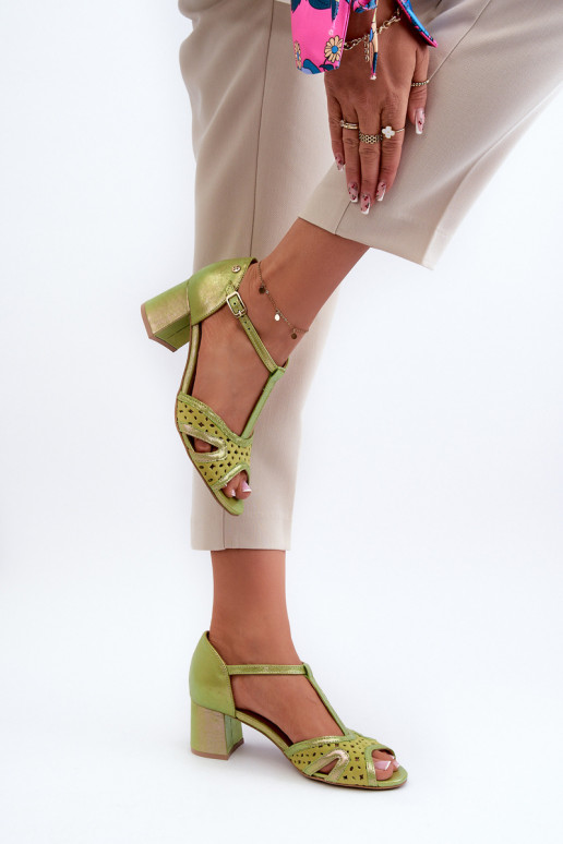 sandaalid Pealhk Pealiste omad kõrge jämeda kontsaga Sellel onciejka 06551-09 Laim