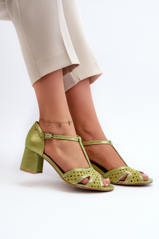 sandaalid Pealhk Pealiste omad kõrge jämeda kontsaga Sellel onciejka 06551-09 Laim