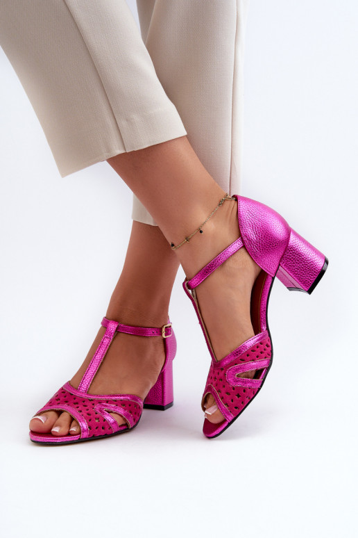 sandaalid Pealhk Pealiste omad kõrge jämeda kontsaga Sellel onciejka 06551-15 tumeroosad värvi sandaalid Pealhk Pealiste omad kõrge jämeda kontsaga Sellel onciejka 06551-15 tumeroosad värvi