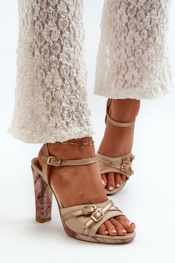 Pealhk Pealistesandaalid Sellel onciejka 06564-22 beeži värvi-Kuldset värvi