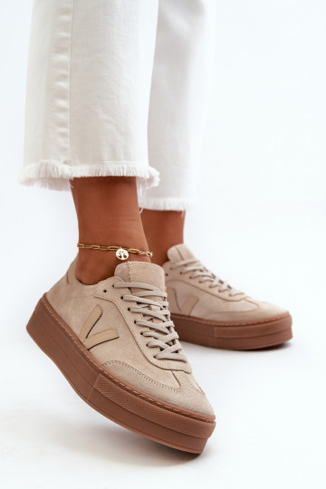 Zazoo N1100S2 Sneakers tüüpi jalanõud seemisnakhsed Pealiste omad platvormiga beeži värvi