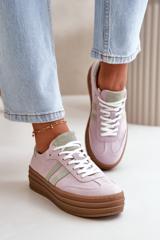 Zazoo N1068S4 Sneakers tüüpi jalanõud platvormiga Violetne värv Zazoo N1068S4 Sneakers tüüpi jalanõud platvormiga Violetne värv