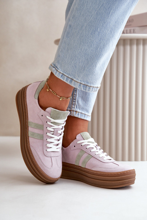 Zazoo N1068S4 Sneakers tüüpi jalanõud platvormiga Violetne värv Zazoo N1068S4 Sneakers tüüpi jalanõud platvormiga Violetne värv