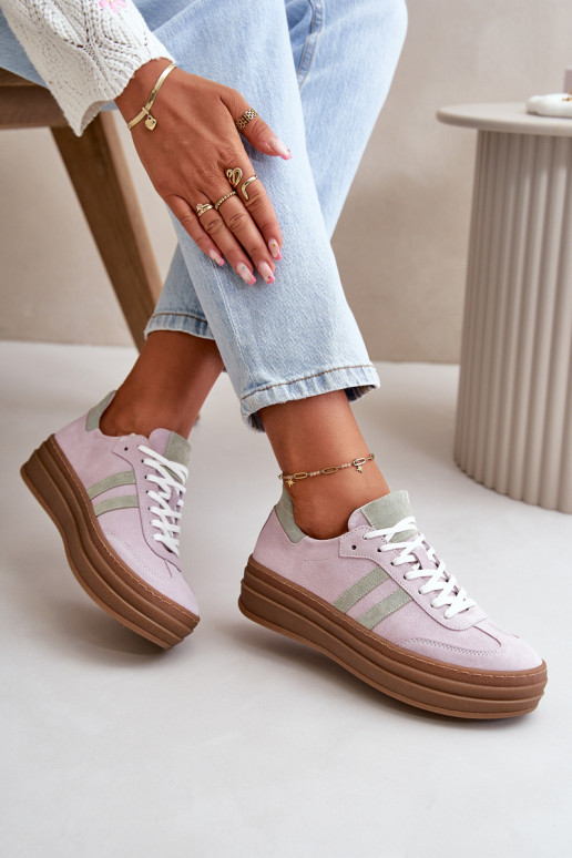 Zazoo N1068S4 Sneakers tüüpi jalanõud platvormiga Violetne värv Zazoo N1068S4 Sneakers tüüpi jalanõud platvormiga Violetne värv