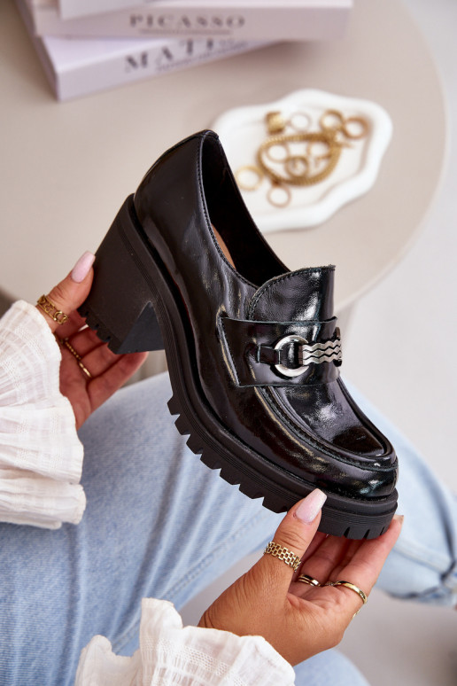 Zazoo 20175 Laque jalatsid Pealiste omad kõrge jämeda kontsaga Pealturaalsest nahast msuud Zazoo 20175 Laque jalatsid Pealiste omad kõrge jämeda kontsaga Pealturaalsest nahast msuud