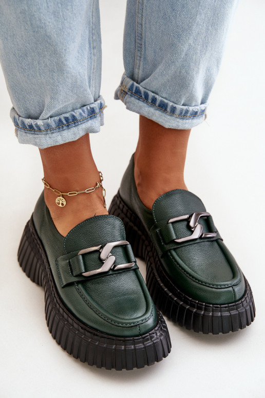 Zazoo 20176 jalatsid naiste mokassiinid Valmistatud naturaalsest nahast khakivärvi