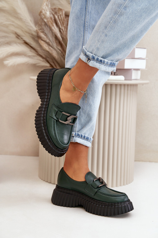 Zazoo 20176 jalatsid naiste mokassiinid Valmistatud naturaalsest nahast khakivärvi