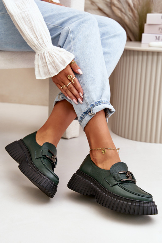 Zazoo 20176 jalatsid naiste mokassiinid Valmistatud naturaalsest nahast khakivärvi