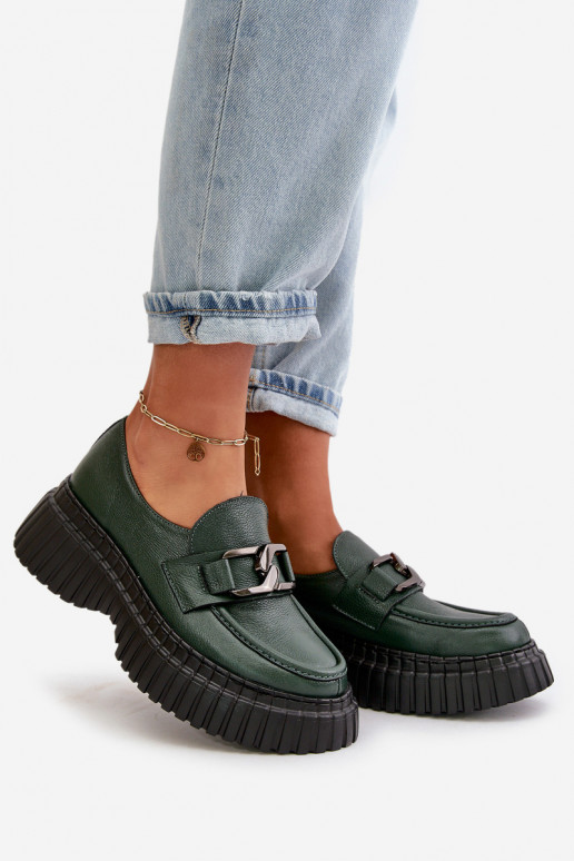 Zazoo 20176 jalatsid naiste mokassiinid Valmistatud naturaalsest nahast khakivärvi