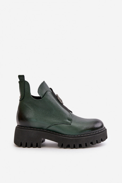 Zazoo 60451 Pealiste poolsaapad kaunistustega khakivärvi