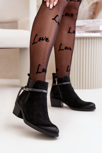 Zazoo 60478 Seemisnahast kingad kõrge jämeda kontsaga voodriga Nööpidega Lossi juurde msuud