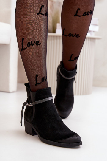 Zazoo 60478 Seemisnahast kingad kõrge jämeda kontsaga voodriga Nööpidega Lossi juurde msuud 2