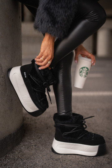 Pealhk nööpidega lumesaapad Pealiste omad Paksu talla peal karusnahaga Big Star OO274A206 msuud