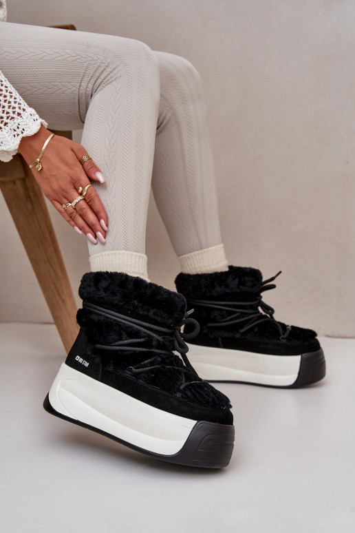 Pealhk nööpidega lumesaapad Pealiste omad Paksu talla peal karusnahaga Big Star OO274A206 msuud