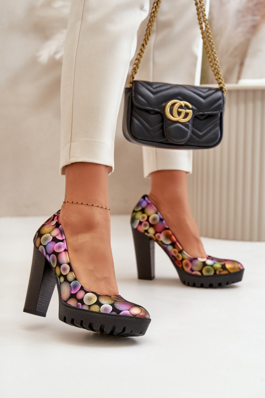 Pealhk Kingad kõrge jämeda kontsaga Sellel onciejka 02629-39 Mitmevärvilised Pealhk Kingad kõrge jämeda kontsaga Sellel onciejka 02629-39 Mitmevärvilised