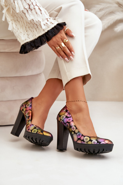 Pealhk Kingad kõrge jämeda kontsaga Sellel onciejka 02629-39 Mitmevärvilised Pealhk Kingad kõrge jämeda kontsaga Sellel onciejka 02629-39 Mitmevärvilised