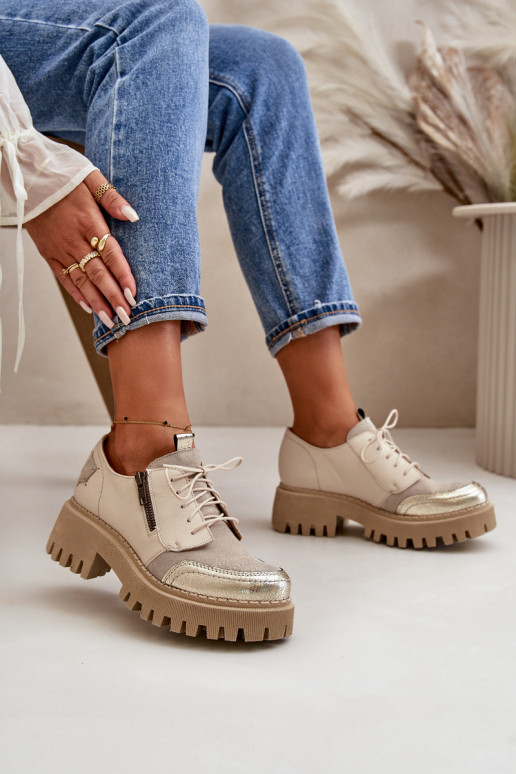 jalatsid Pealiste omad Valmistatud naturaalsest nahast beeži värvi Sellel onciejka 06177-04